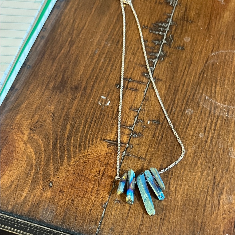 Iridescent Crystal Pendant Necklace 799
